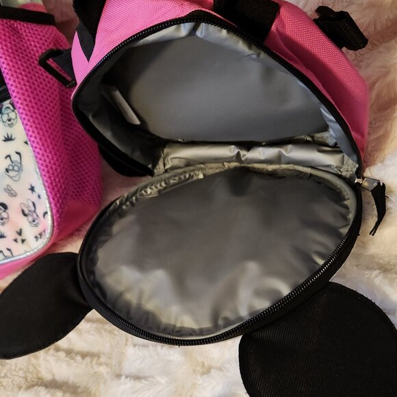 Disney Minnie Mouse Love Peace BFF Backpack With Lunchbox - Picture 7 of 16